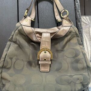 Coach Green, Gold & Tan Women's handbag